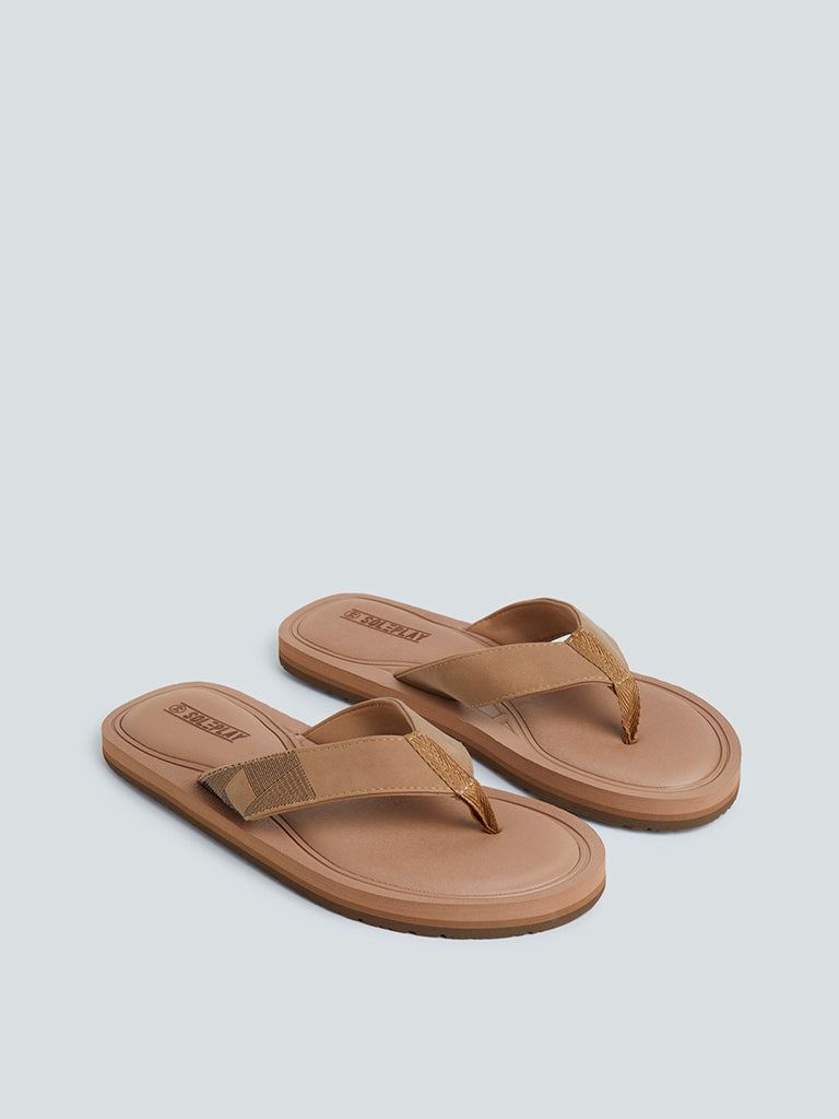 SOLEPLAY Beige Cushioned Flip-Flops